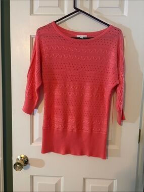 New York & Company Coral Scoop Neck Knit Sweater